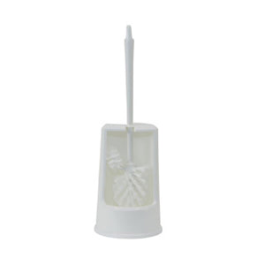 Toiletborstel met houder met randreiniger wit | 2 stuks