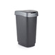 Rotho twist afvalbak met swingdesksel 25l - zwart zilver - bpa-vrij -incl 6 sticker voor diverse afvalstromen