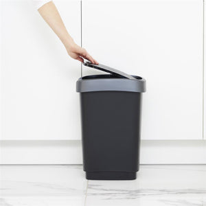 Rotho twist afvalbak 25l dark silver 333x252x476mm