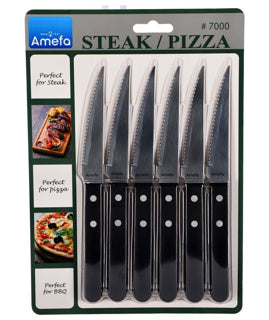 Amefa pizza steak messenset 6-delig zwart