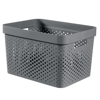 Curver infinity dots opbergmand 17 l antraciet | 2 stuks