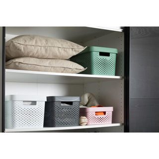 Load image into Gallery viewer, Curver infinity dots opbergmand 17 l antraciet | 2 stuks
