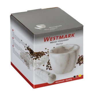 Load image into Gallery viewer, Westmark vijzel met stamper van marmer, hoog, binnendiameter: ca. 7,5 cm, gourmet, wit grijs, 69592260
