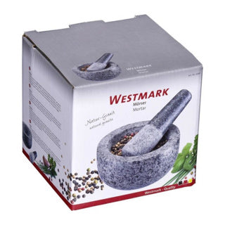 Westmark vijzel met stamper van natuurlijk graniet, groot, binnendiameter: ca. 9,5 cm, grijs, 69602260