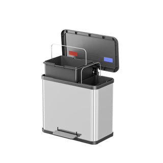 Load image into Gallery viewer, Hailo öko duo plus l prullenbak - 17l + 9l - rvs
