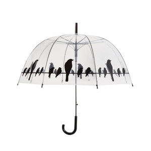 Esschert design paraplu vogels op draad 83 cm transparant zwart