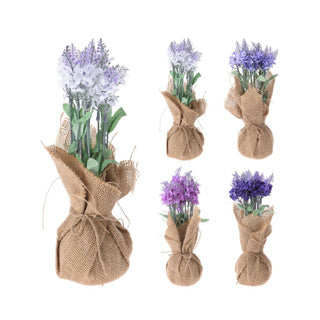 No brand plantje lavendel in jute zak | 6 stuks