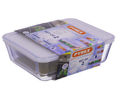 Load image into Gallery viewer, Pyrex cook freeze ovenschalen rechthoek set van 2 22 x 17 en 24 x19 cm
