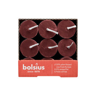 Bolsius dinerkaars rustiek velvet rood 27 cm | 9 stuks