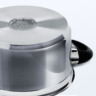 Bk karaat+ kookpan 24cm - 6.2l - zonder pfas-vrije antikleeflaag - kookpan inductie - rvs kookpan - ovenbestendig toy 160°c - met deksel - zilver