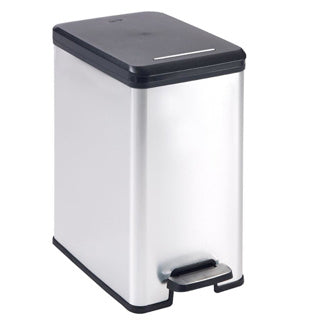 Curver decobin slim prullenbak- 25l - metallic