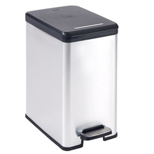 Curver decobin slim prullenbak- 25l - metallic