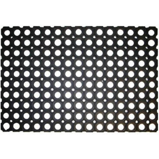 Deurmat rubber zwart met gaten 60x40 cm | 3 stuks