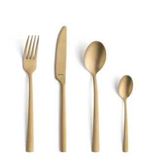 Amefa manille vintage - goud - 16 delige bestekset - 4 persoons - rvs - vaatwasmachinebestendig - 18 0