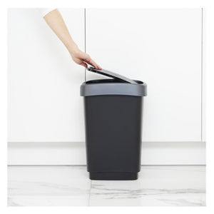 Rotho afvalemmer 10l twist dark silver