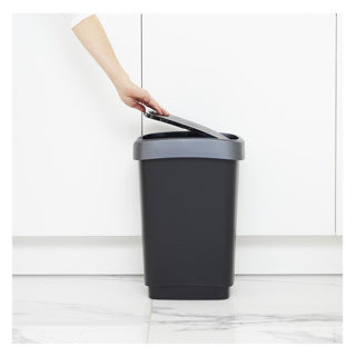Load image into Gallery viewer, Rotho afvalemmer 10l twist dark silver
