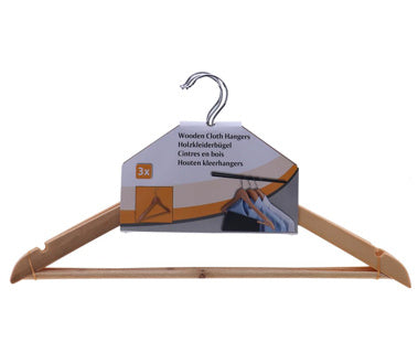 Kledinghangers hout set van 3 | 3 stuks
