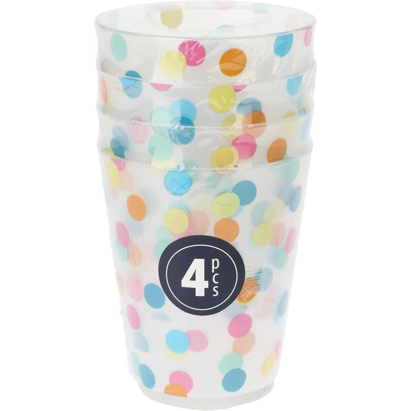Afbeelding laden in galerijviewer, Excellent houseware bekerset confetti 4-delig kunststof 230ml
