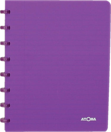 Atoma - trendy schrift | ft a5 | 144 bladzijden | gelijnd | transparant paars