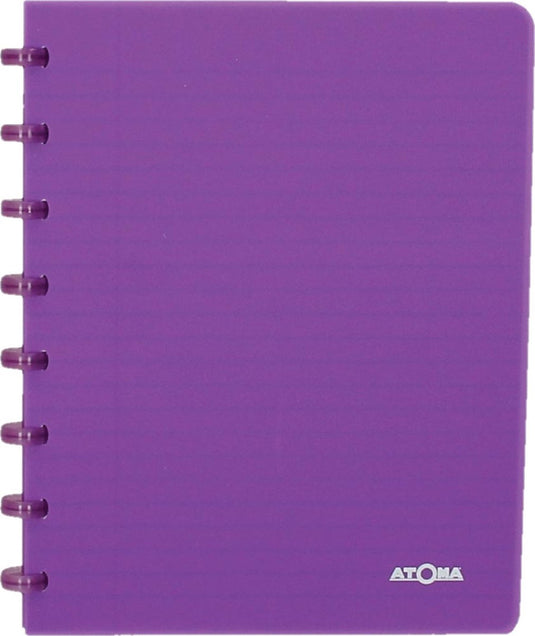 Atoma - trendy schrift | ft a5 | 144 bladzijden | gelijnd | transparant paars