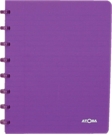 Atoma - trendy schrift | ft a5 | 144 bladzijden | commercieel geruit | transparant paars