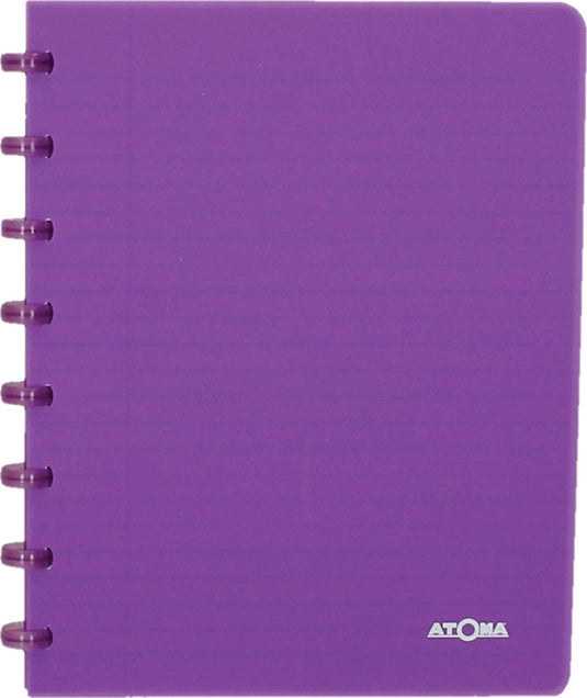 Atoma - trendy schrift | ft a5 | 144 bladzijden | commercieel geruit | transparant paars