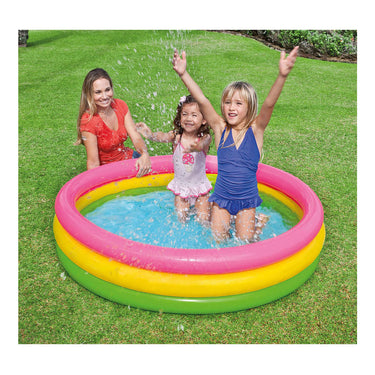 Intex sunset glow kinderzwembad + opblaasbare bodem 147x33cm