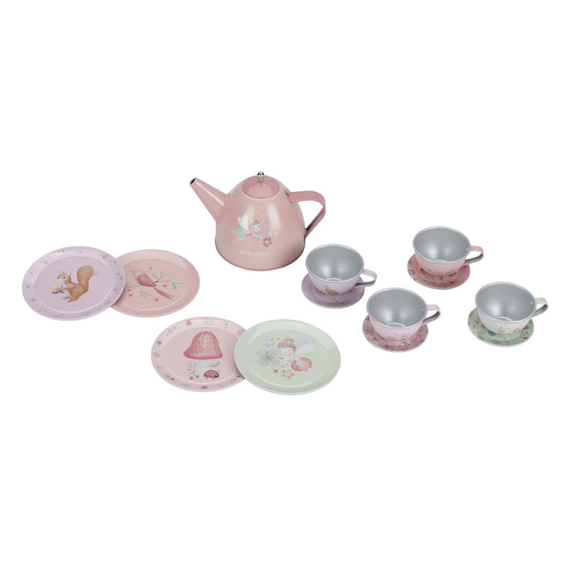 Load image into Gallery viewer, Little dutch fairy garden tinnen theeservies
