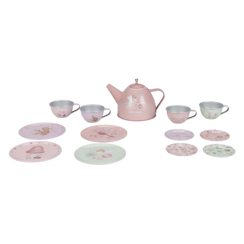 Load image into Gallery viewer, Little dutch fairy garden tinnen theeservies
