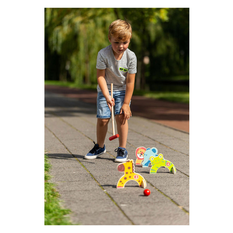 Load image into Gallery viewer, Outdoor play houten dieren croquet
