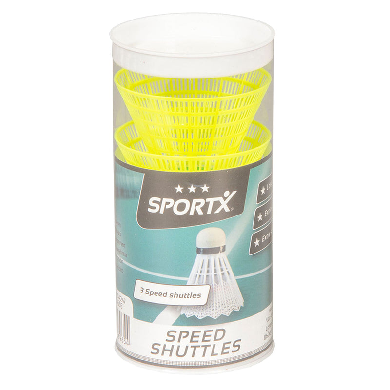 Load image into Gallery viewer, Sportx speed badminton shuttles in koker 3st.
