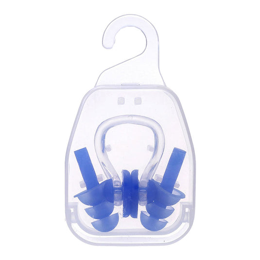 Sportx volwassenen neusclip en oordoppen 2 sterren blauw