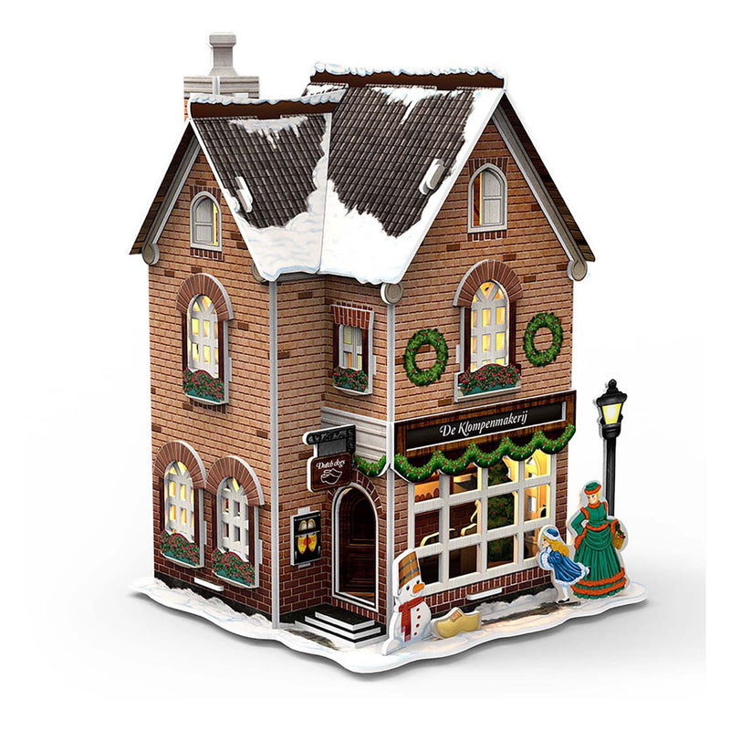 Load image into Gallery viewer, Cubic fun 3d puzzel klompenmakerij led verlichting kerstdorp speelgoed.

