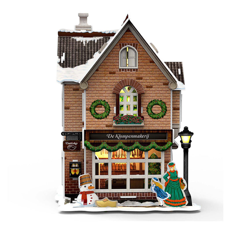 Load image into Gallery viewer, Cubic fun 3d puzzel klompenmakerij led verlichting kerstdorp speelgoed.
