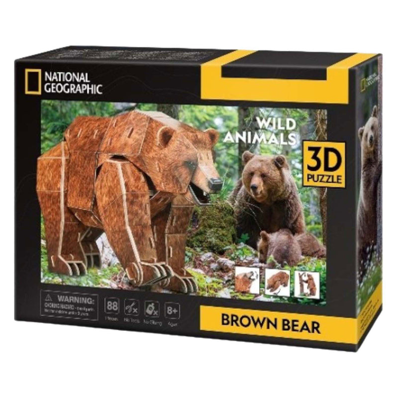 Load image into Gallery viewer, Cubic fun national geographic 3d-puzzel bruine beer - 88 stukjes - 8+ jaar
