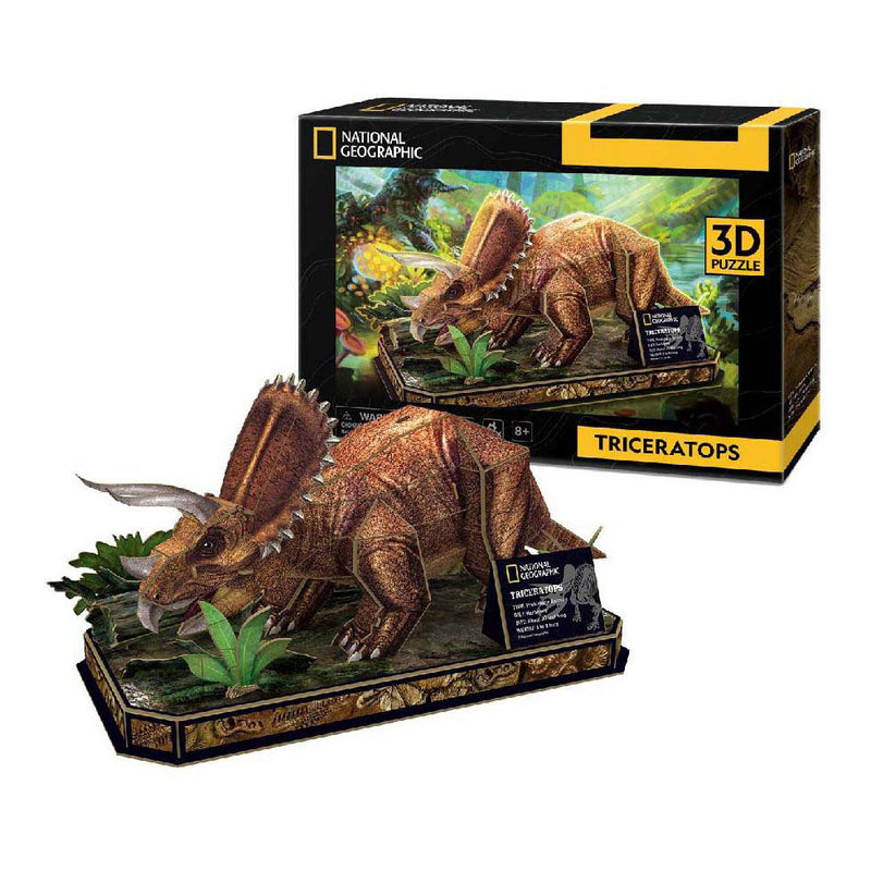 Load image into Gallery viewer, Cubic fun 3d-puzzel triceratops – houten bouwpakket
