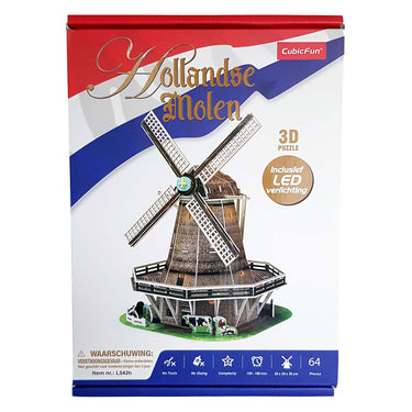 Cubic fun 3d puzzel molen led - 65st.