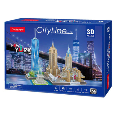 Cubic fun 3d-puzzel city line new york city - 123 stukjes - vanaf 8 jaar