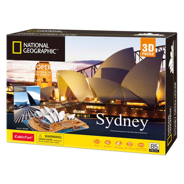 Cubic fun national geographic 3d puzzel sydney opera house - architectuur - 128 stukjes