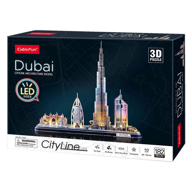 Load image into Gallery viewer, Cubic fun 3d puzzel city line dubai met led verlichting
