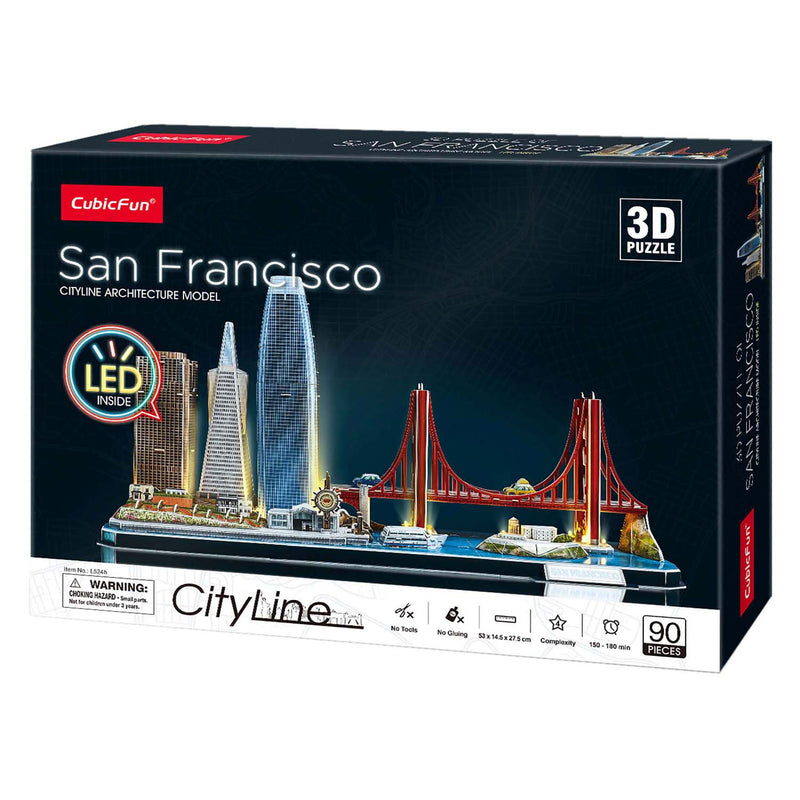 Load image into Gallery viewer, Cubic fun 3d puzzel city line san francisco met led verlichting
