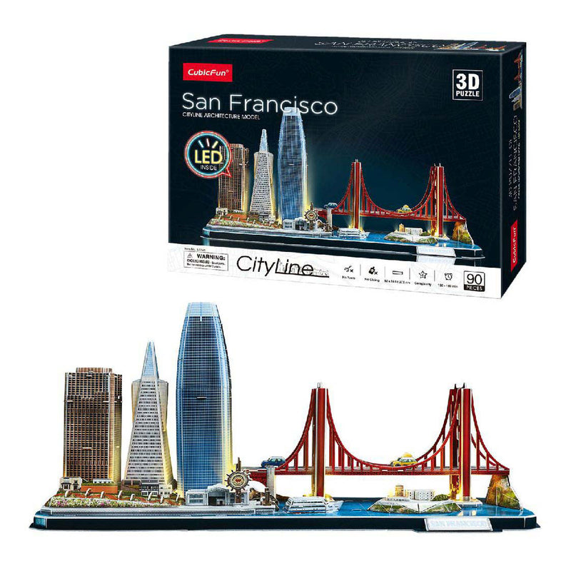 Load image into Gallery viewer, Cubic fun 3d puzzel city line san francisco met led verlichting
