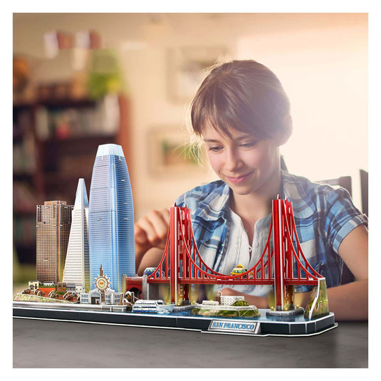 Cubic fun 3d puzzel city line san francisco met led verlichting