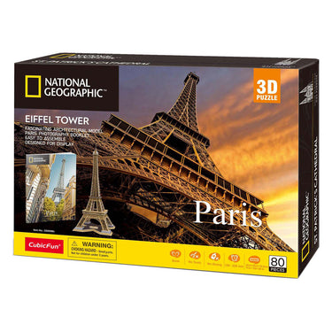 Cubic fun national geographic 3d puzzel eiffeltoren - 80 stukjes - 70,9 cm hoog