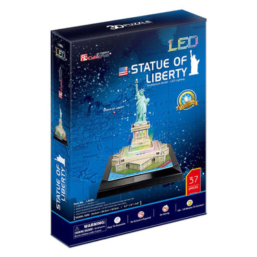 Cubic fun 3d puzzel vrijheidsbeeld met led verlichting