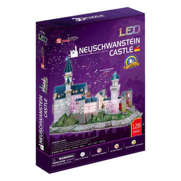 Cubic fun 3d-puzzel neuschwanstein castle - met led-verlichting - 128 stukjes