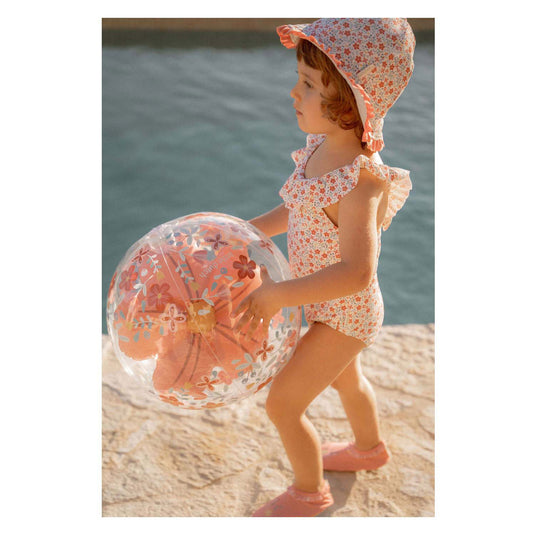 Little dutch pink flowers strandbal 3d figuur, 35cm