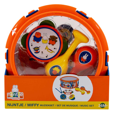 Rubo toys nijntje muziekset - tamboerijn - trommel - klappertjes - sambaballen - speelgoedinstrumenten