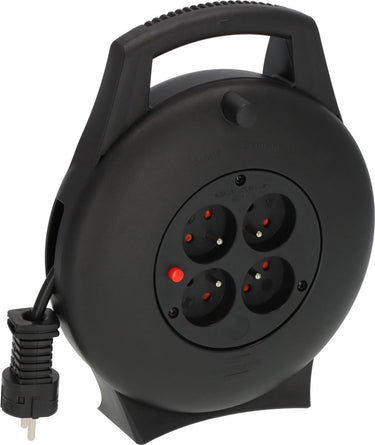 Brennenstuhl vario line kabelhaspel 4-voudig mini-stroomhaspel penaarde (kabelhaspel voor huishoudelijk gebruik, 10m kabel, made in germany)