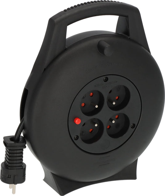 Brennenstuhl vario line kabelhaspel 4-voudig mini-stroomhaspel penaarde (kabelhaspel voor huishoudelijk gebruik, 10m kabel, made in germany)
